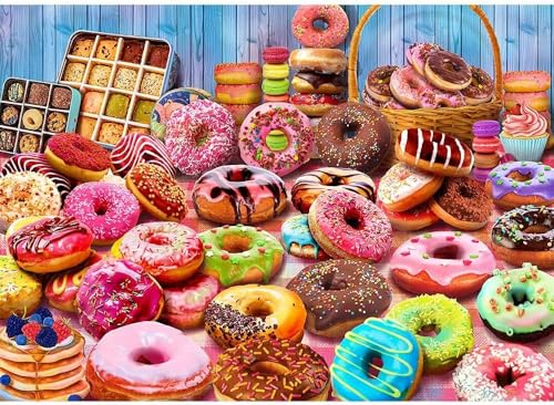 1000 Stück Puzzle Für Erwachsene Donuts Passen Perfekt Ineinander Buchstabe Auf Der Rückseite Heimdekoration Geburtstagsparty Geschenk Spielzeug Für Männer Frauen Ältere Senioren von PEKNUX