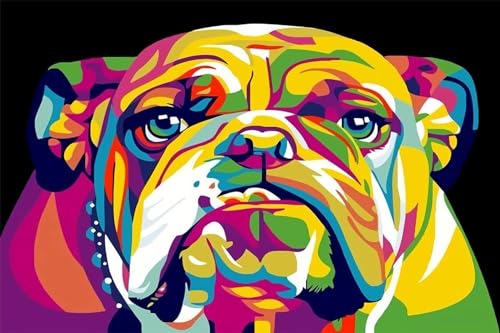 1000 Stück Puzzle Für Erwachsene Holzpuzzle Klassisches 3D-Puzzle Farbe Bulldogge Tiere DIY Lernpuzzle Weihnachts-Wohndekor-Geschenk von PEKNUX