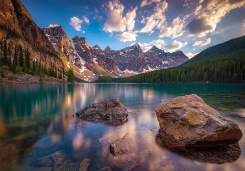 1000 Stück Puzzle Für Erwachsene Nationalpark Rocky Mountains Naturlandschaft Anspruchsvolles Puzzle Für Familienaktivitäten Geschenke Kanada Moraine Lake von PEKNUX