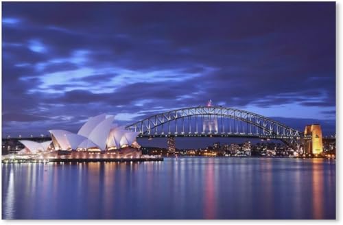 1000 Stück Puzzle Sydney Opera House Beleuchtung Landschaft Erwachsene Spielzeug Dekompression Spiel von PEKNUX