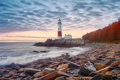 1000 Stück Puzzles Für Erwachsene Montauk Leuchtturm Nationalparks Ozeanlandschaft Strandformation Holzspiel Requisiten Lernspielzeug Intellektuelle Puzzles von PEKNUX