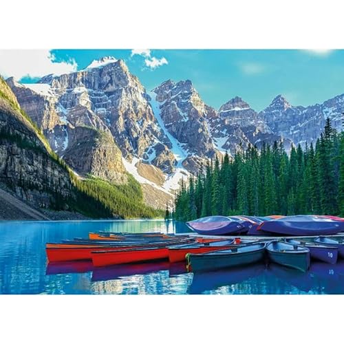 1000 Teile Erwachsenenpuzzle Holzpuzzle The Moraine Lake Berühmte Gemäldeserie Lernen Bildung Basteln Spielzeug Geschenke von PEKNUX