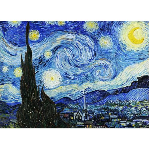 1000 Teile Holzpuzzle Ölgemälde Van Gogh Die Sternennacht Dekompressionsspielzeug Puzzle Für Erwachsene Geschenkspielzeug von PEKNUX