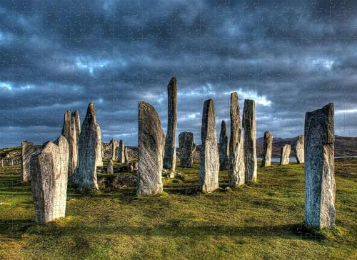 1000 Teile Puzzle Callanish Stonehenge Indoor-Puzzle Familie Herausfordernde Spiele Heimdekoration Geschenke von PEKNUX