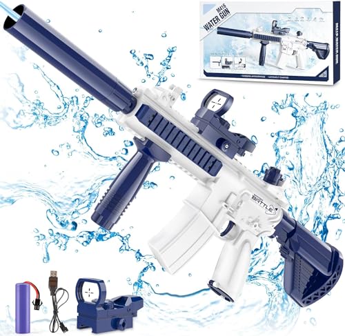 Electric Water Gun, Automatic Water Gun Toys, Water Blaster Gun Toys for Kid & Adult, Outdoor Water Pool Shooting Game, Toys (Blue) von PEKOIU