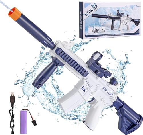 Wasserpistole Elektrisch, 2025 Vollautomatische Splasher Elektrische Wasserpistole für Kinders Erwachsene, Strongest Water Gun Aqua Blaster, Sommer Draussen Strand Schwimmbad Party Spielzeug Geschenk von PEKOIU