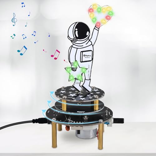 PEMENOL Cosmic Series Astronaut Styling DIY Elektronik Experiment Kit, LED-Lichter löt bausatz mit Musik-Control Tasten, Astronaut Science Education löten Lernen Set für Anfänger und Studenten von PEMENOL