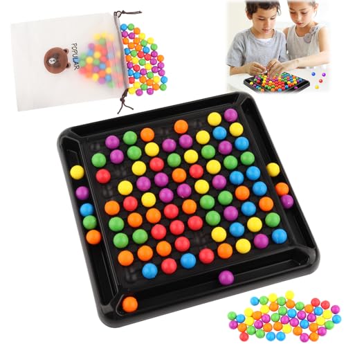 Intellektuelles Schachbrett Doppelduell,80 Stück Rainbow Ball Brettspiel,Regenbogenball Schachbrett Strategiespiele,Gesellschaftsspiele Familienspiele Partyspiele für Erwachsene Kinder von PENCHUAN