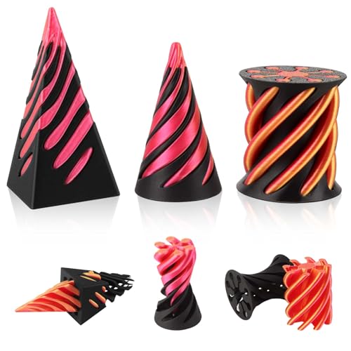 PENCHUAN 3 Stück Impossible Cone Pyramid Spirale Spielzeug,3D Spiral Cone Fidget Toy,Anxiety Relief Spiral Cone Toy Impossible Pyramid,Funny Passthrough Pyramid Sculpture, für Kinder und Erwachsene von PENCHUAN