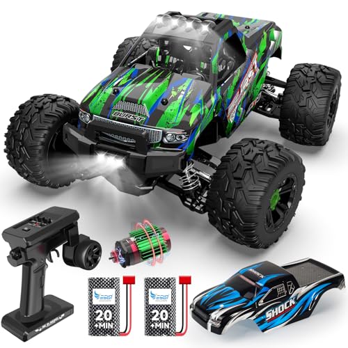 Ferngesteuertes Auto, 1:14 RC Auto Brushless 75+ km/h Offroad, 4WD RC Car Schnelle mit 7 Licht, 2 Akku, 2.4GHz All-Terrain Ferngesteuert Auto, RC Car, Ferngesteuertes Auto ab 8 10 Jahre Erwachsene von PENGBU RC