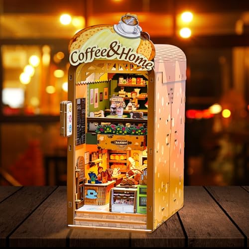 Book Nook, Booknook Kit, DIY Miniature House Set Bastelset Erwachsene, Nook Book 3D Puzzle Holz mit LED-Licht und Café Bäckerei, Kreatives Bücherregal-Deko-Set Erwachsene ab 14+ Book Nook, Booknook Kit, DIY Miniature House Set Bastelset Erwachsene, Nook Book 3D Puzzle Holz mit LED-Licht und Café Bäckerei, Kreatives Bücherregal-Deko-Set Erwachsene ab 14+ von PENGBU RC