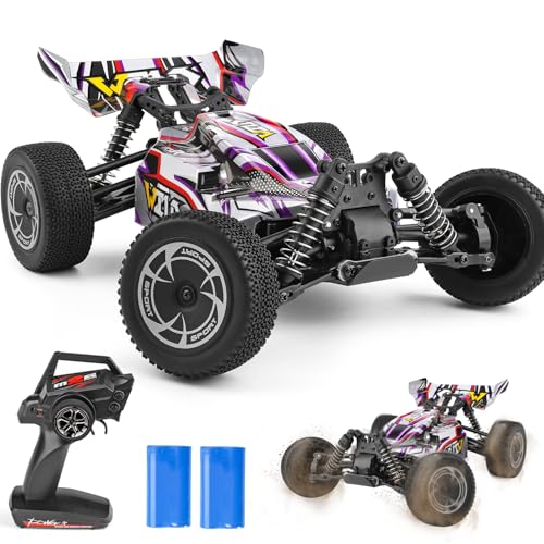 Ferngesteuertes Auto, 1/14 4WD RC Auto ab 8 10 Jahre, 2,4 GHz 35km/h Off Road RC Buggy, Wasserdichter RTR All Terrain Remote Control Car für Kinder Erwachsene (Lila) von PENGBU RC