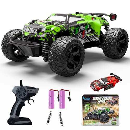 Ferngesteuertes Auto Kinder ab 3 4 5 6 8 Jahre, 1:18 Ferngesteuerter Monstertruck Ferngesteuert Mit Karosserielicht/Doppelschale, RC Auto Ferngesteuert ab 3-6 Jahre, Fernsteuerung Auto Geschenke von PENGBU RC