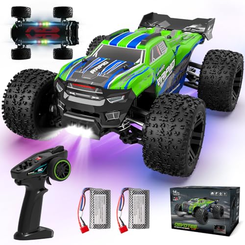 Ferngesteuertes Auto mit Farbiges Licht, 1/18 32+km/h RC Auto Offroad, 2,4 GHz All Terrain Car RC Buggy, Wasserdicht Monstertruck Ferngesteuert, 4WD RTR Ferngesteuerte Autos Erwachsene Kinder von PENGBU RC