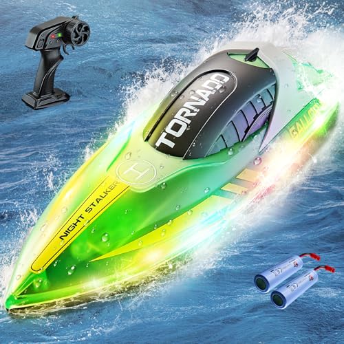Ferngesteuertes Boot ab 6 8 Jahre, 2,4 GHz RC Boot Ferngesteuert für Kinder mit LED-Licht, 15 KM/H Speedboot Motorboot Spielzeug für Pool Kinder Ferngesteuertes Boot ab 6 8 Jahre, 2,4 GHz RC Boot Ferngesteuert für Kinder mit LED-Licht, 15 KM/H Speedboot Motorboot Spielzeug für Pool Kinder von PENGBU RC