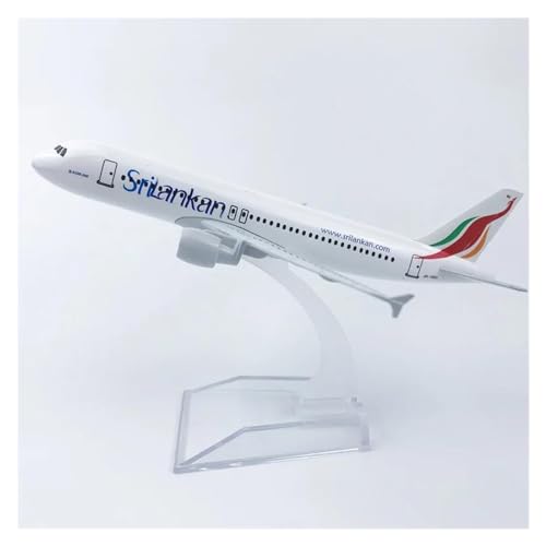 PENGJ Ferngesteuertes Flugzeug 16 cm 1:400 Modelldruckguss-Legierung Flugzeug Air Srilankan Airlines Airways A320 Modellsammlung Display von PENGJ