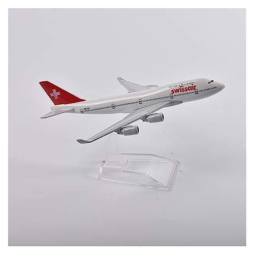 PENGJ Ferngesteuertes Flugzeug 16 cm Swiss Air Boeing 747 Flugzeug Modellflugzeug Modellflugzeug Druckguss Metall Maßstab 1:400 Geschenk von PENGJ