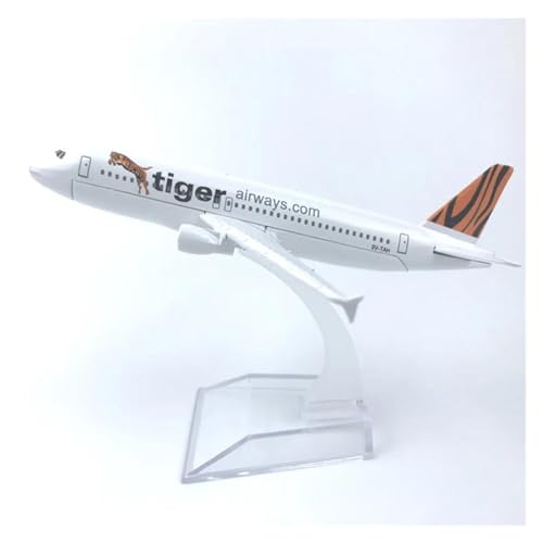 PENGJ Ferngesteuertes Flugzeug 16CM 1:400 Modelldruckguss-Legierungsflugzeug Air Tiger Airways A320 Airline-Modell Mit Standdisplay von PENGJ
