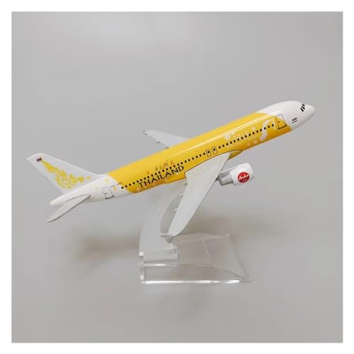 PENGJ Ferngesteuertes Flugzeug 16cm Thailand Air Thai Airlines Airbus 320 A320 Airways Legierungsmetall, Maßstab 1:400, Druckguss-Flugzeugmodellflugzeug von PENGJ