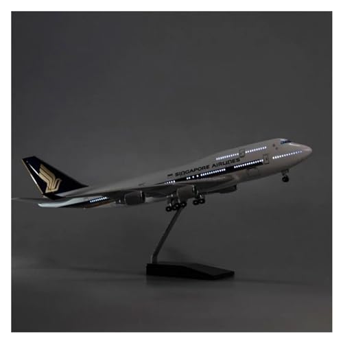 PENGJ Ferngesteuertes Flugzeug 47 cm Flugzeugmodell Spielzeug B747 AIR Singapore Airways Flugzeugmodell Mit Licht Und Rad Maßstab 1:150 Flugzeug Aus Druckgussharzlegierung(with light) von PENGJ