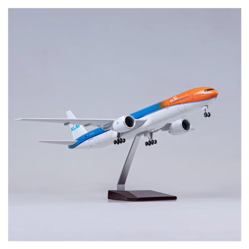 PENGJ Ferngesteuertes Flugzeug 47CM 1/157 Skala B777 Flugzeug KLM Air Airlines Modell Druckguss Harz Flugzeug Sammlung Display Spielzeug(No light) von PENGJ