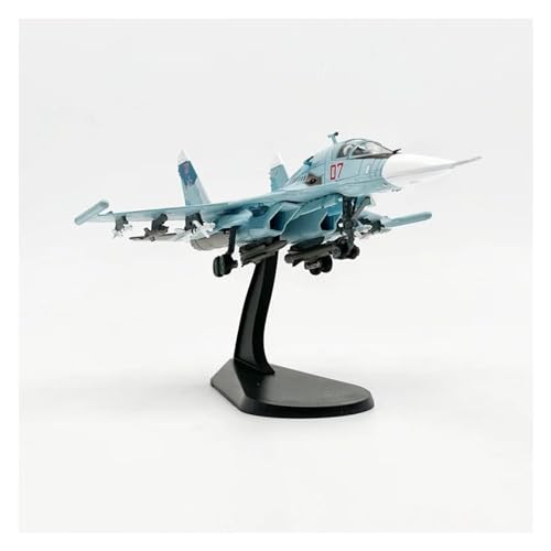 PENGJ Ferngesteuertes Flugzeug Druckguss-Maßstab 1/100 Su-34 Jagdbomber-Flugzeugmodell-Dekorationsspielzeug von PENGJ