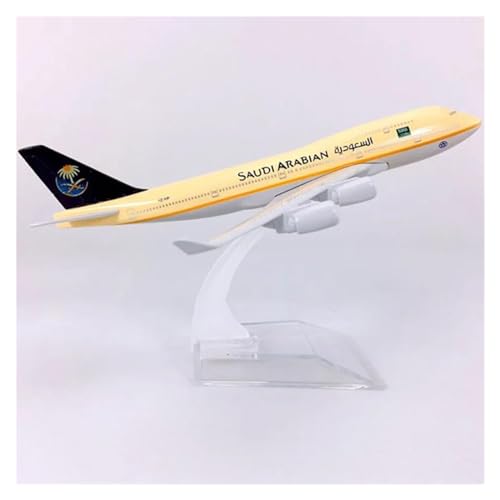 PENGJ Ferngesteuertes Flugzeug Für SAUDI ARABIAN Airlines Metall Flugzeug Flugzeug Airliner Display Modell Basis Spielzeug Souvenirs Zeigen 16CM B747-400 Maßstab 1:400 von PENGJ