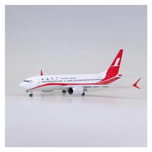 PENGJ Ferngesteuertes Flugzeug Für Shanghai Airlines Passagierflugzeug Modell B737 Max Simulationsharzflugzeug 47 cm Maßstab 1:85(Without Light) von PENGJ