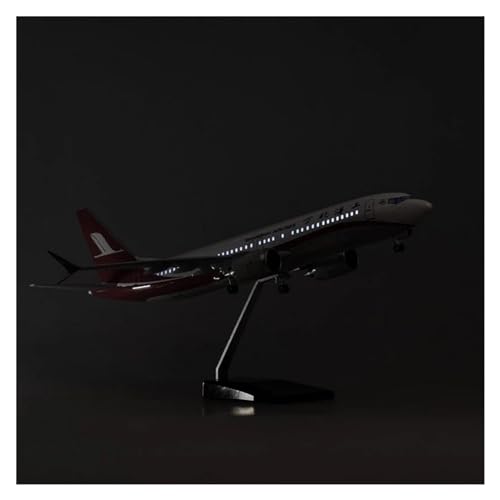 PENGJ Ferngesteuertes Flugzeug Für Shanghai Airlines Passagierflugzeug Modell B737 Max Simulationsharzflugzeug 47 cm Maßstab 1:85(with Light) von PENGJ