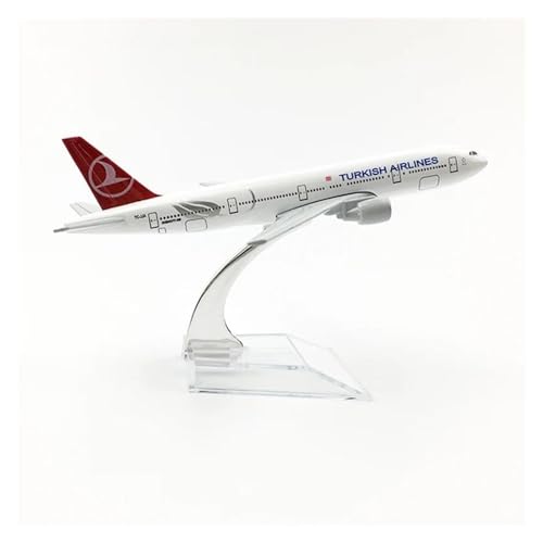 PENGJ Ferngesteuertes Flugzeug Für Turkish Airlines Boeing B777 Flugzeug Modell Druckguss Metall Flugzeug Sammler Display 16 cm Flugzeuge von PENGJ