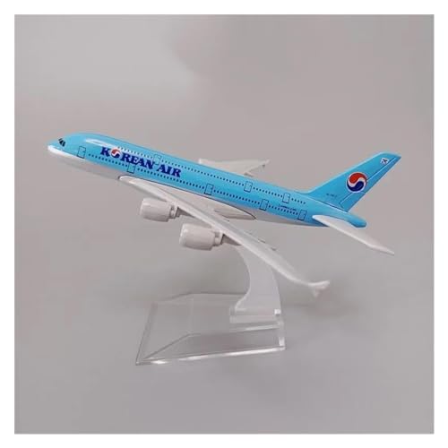 PENGJ Ferngesteuertes Flugzeug Legierung Metall Korea Korean Air Airbus 380 A380 Airways Flugzeug Modell Druckguss Flugzeug Modell Flugzeug W Räder 16 cm 20 cm(EIN) von PENGJ