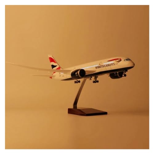 PENGJ Ferngesteuertes Flugzeug Maßstab 1:130, 43 cm, Flugzeug 787 B787 Dreamliner, British Airways Airlines, Modellflugzeug Aus Druckguss(with Light) von PENGJ