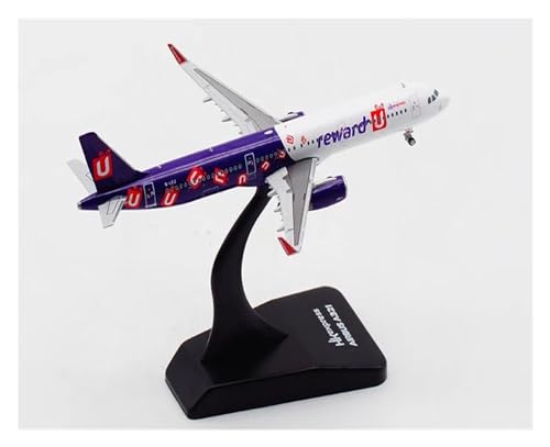 PENGJ Ferngesteuertes Flugzeug UO4003 JC Wings 1:400 HK Express „reward-U“ Airbus A321 Diecast Aircraft Jet Model B-LEJ Mit Ständer von PENGJ