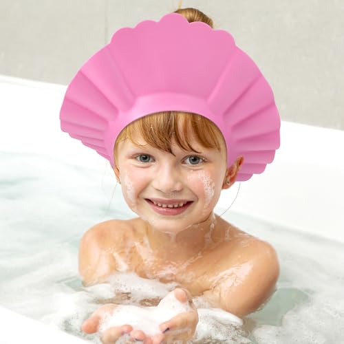 Duschhaube Kinder 1 Stück Kinder Shampoo Kappe Baby Shower Cap Verstellbare Duschhaube Kinder Haare Waschen Kinderschutz Augenschutz Haare Waschen Weicher Visierhut zum Schutz von Kopf,Augen und Ohren von PEOVLVN