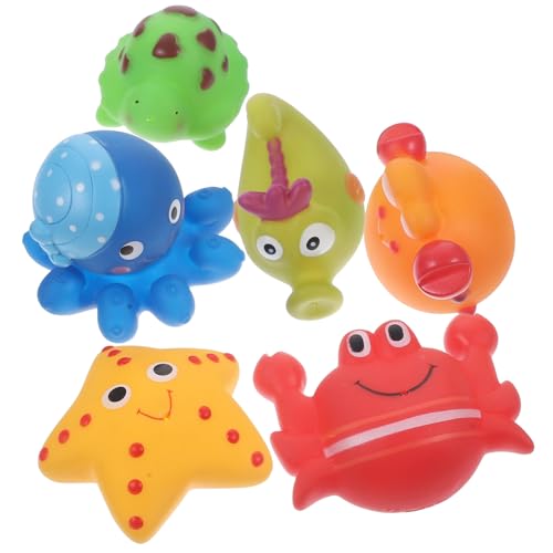 PEPLAYTAL 6 Stück Teiliges Badewannenspielzeug Schwimmende Meerestiere Buntes Wasserspielzeug für Kleinkinder Fördert Handentwicklung Sicher für Junge Mädchen Haut PEPLAYTAL 6 Stück Teiliges Badewannenspielzeug Schwimmende Meerestiere Buntes Wasserspielzeug für Kleinkinder Fördert Handentwicklung Sicher für Junge Mädchen Haut von PEPLAYTAL