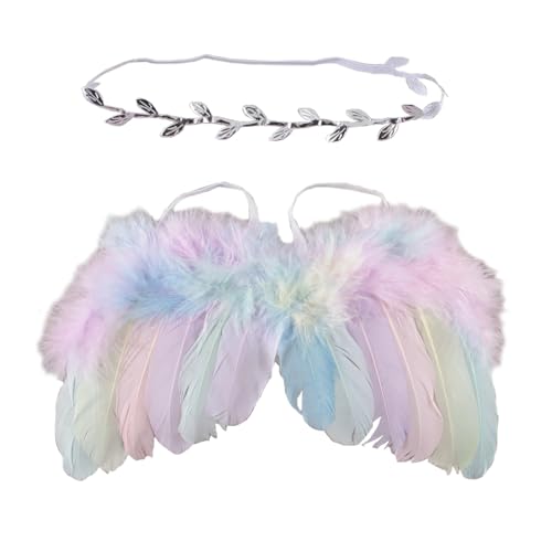 Baby-Kostüm-Set für Neugeborene, Blätter, Stirnband, weiß, für Cosplay, Fotografie, Requisite, Baby, Mädchen, Ornament, Flügel-Requisite Baby-Kostüm-Set für Neugeborene, Blätter, Stirnband, weiß, für Cosplay, Fotografie, Requisite, Baby, Mädchen, Ornament, Flügel-Requisite von PEPWE