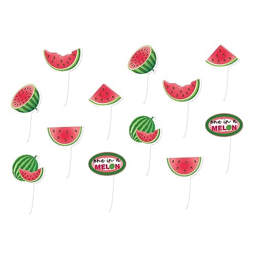 12 Stück Wassermelonen Kucheneinsätze Fruchtige Früchte Geburtstagskuchen Dekorationen „Eine In Einer Melone“ Party Dekorationen Wassermelonen Party Cupcake Topper PERSELOSO von PERSELOSO