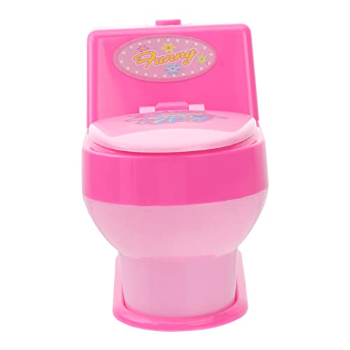 PERSELOSO 1 Stück Mini Kleine Haushalts Geräte Toilettenartikel Pretend Squirt Toilettenartikel Simulieren Töpfchen Kommode Töpfchen Puppe Puppenhaus Dekoration Rosa Kunststoff von PERSELOSO