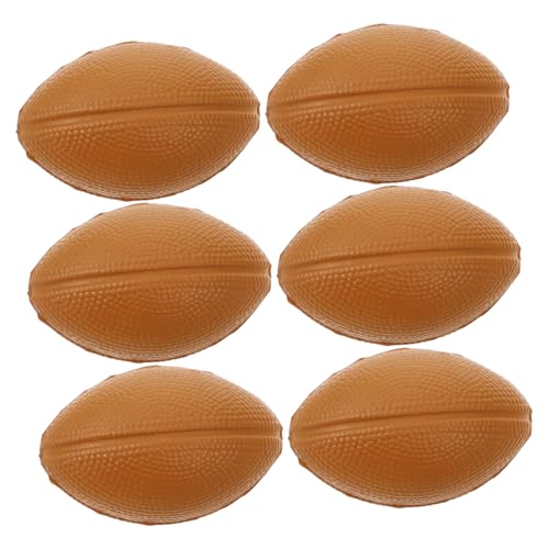 PERSELOSO 10 Stück Sprühfarbe Fußball Anti-Stress-Ball für Erwachsene Handspielzeug Mini-Rugby Ventilspielzeug zum Stressabbau Squeeze-Ball- Polyurethan Brown von PERSELOSO