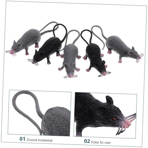 PERSELOSO 10 Stück Teiliges Realistische Falsche Ratten aus Kunststoff Lebensechte Halloween Dekoration für Drinnen Gruselige Mäuse Spielzeuge als Streich und Party Deko Robuste PERSELOSO 10 Stück Teiliges Realistische Falsche Ratten aus Kunststoff Lebensechte Halloween Dekoration für Drinnen Gruselige Mäuse Spielzeuge als Streich und Party Deko Robuste von PERSELOSO