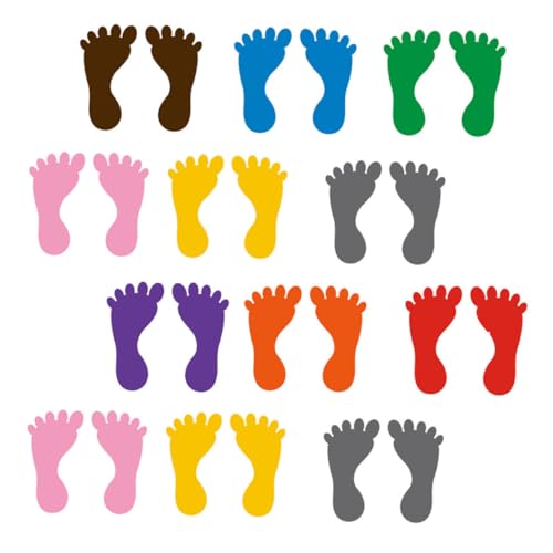 PERSELOSO 12paare Bunte Fußabdruck Aufkleber Aus PVC Selbstklebende Bodenaufkleber Für Kindergarten Kinderzimmer Deko Farberkennung Und Orientierung Wasserfest Und Langlebig PERSELOSO 12paare Bunte Fußabdruck Aufkleber Aus PVC Selbstklebende Bodenaufkleber Für Kindergarten Kinderzimmer Deko Farberkennung Und Orientierung Wasserfest Und Langlebig von PERSELOSO