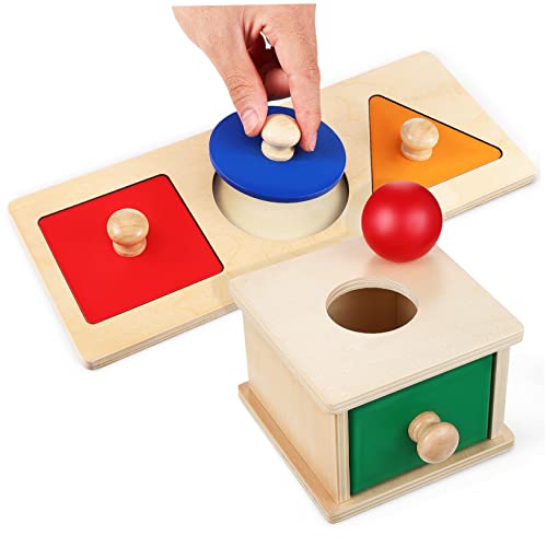 PERSELOSO Holzspielzeug Satz für Kinder Montessori Wurfspielzeug Objektbeständigkeitsbox Motorikspielzeug für Kleinkinder Lernspielzeug zur Feinmotorik PERSELOSO Holzspielzeug Satz für Kinder Montessori Wurfspielzeug Objektbeständigkeitsbox Motorikspielzeug für Kleinkinder Lernspielzeug zur Feinmotorik von PERSELOSO