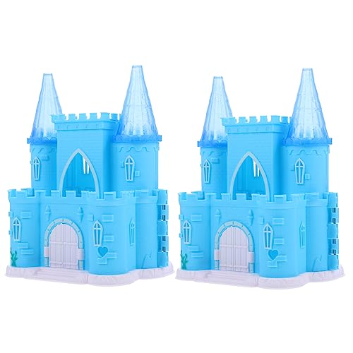 PERSELOSO 2 STK Schloss kinderspielzeug kinderknallzeug hühner Villa-Ornament Toys Villa Schloss Form Villa Schloss Modell Abs Blue von PERSELOSO