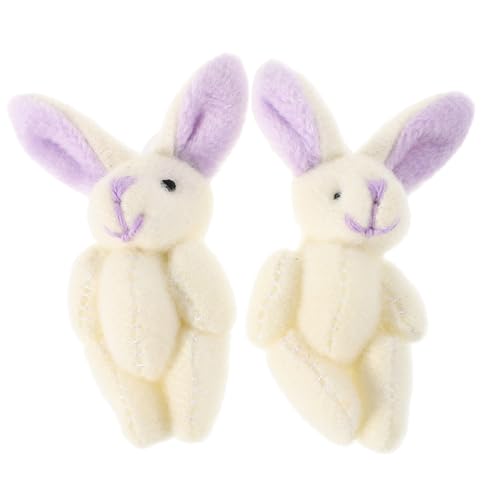 PERSELOSO 2 Stück gemeinsames Kaninchen Gelenkkaninchen Plüschspielzeug für Ostern Puppen für Süßes Tier gefüllte Hasenspielzeuge kurzer Plüsch Lavender von PERSELOSO