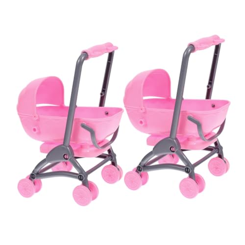 PERSELOSO 2 Stücke Spielzeugkinderwagen für Geburtstagsgeschenk für kinderspielzeug Kinderwagen Zubehör für Babypuppen Puppenwagen für Kleinkinder 1-3 Puppensachen von PERSELOSO