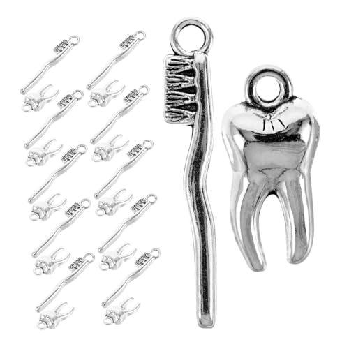 PERSELOSO 20 Stück Antike Anhänger Für DIY-schmuck Charms Für Schmuck Metall Zahnbürste Charms Anhänger Schmuck Charms Halsketten Charms DIY Schmuck Material von PERSELOSO