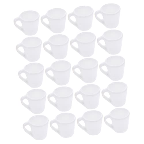 PERSELOSO 20st Puppenhaus Tasse Kaffeetassen Bausatz Becher Mini-bierkrüge Miniatur Espressotassen Mini-tassen Mini-teetassen Zubehör Für Puppenhäuser Mini-hausdekoration Weiß Harz von PERSELOSO