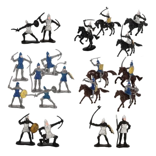 PERSELOSO 28Stücke Soldaten Figuren Mittelalterliche Ritter und Pferde Dekoration für Sandtisch und Szenen Geruchlos Langlebig PERSELOSO 28Stücke Soldaten Figuren Mittelalterliche Ritter und Pferde Dekoration für Sandtisch und Szenen Geruchlos Langlebig von PERSELOSO
