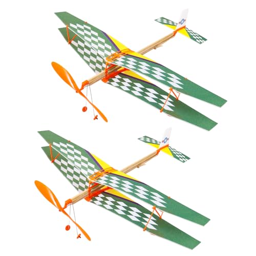 PERSELOSO 2st -Segelflugzeug Fliegendes 3D-Flugzeug-Puzzle Hand Werfendes Flugzeug Fliegendes Segelflugzeug Bausatz Papierflieger Flugzeugwerfer Hölzern von PERSELOSO