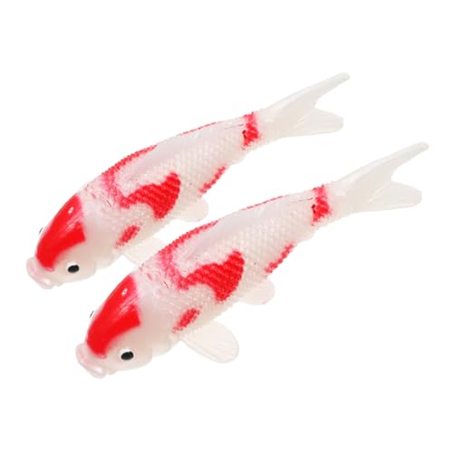 PERSELOSO 2st Simuliertes Koi-Modell Miniaturbaumpflanzen Verzierungen Simulierter Mini-fischfiguren Gefälschter Schwimmender Fisch Aquarienfische Simulation Baumschmuck PVC von PERSELOSO